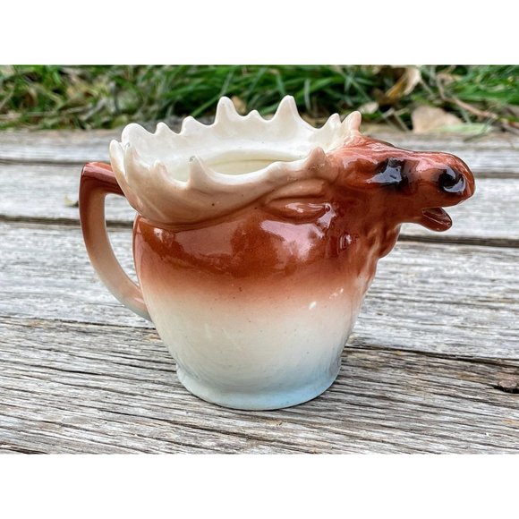 Antique Austria Moose Porcelain Creamer Pitcher - Picture 2 of 11